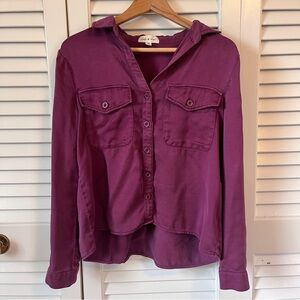 Anthropologie Plum Button-Down Shirt